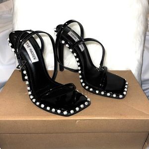 Steve Madden Black Heels with Silver Accents